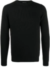 Roberto Collina Crew-neck Cotton Pullover In Black