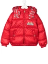 MOSCHINO TEDDY PRINT PUFFER JACKET