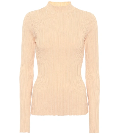 Acne Studios Katine High-neck Ribbed Cotton-blend Sweater In Mock Neck Ribbed Sweater