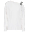 BRUNELLO CUCINELLI EMBELLISHED CASHMERE AND SILK SWEATER,P00495884