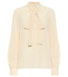 CHLOÉ TIE-NECK SILK CRÊPE DE CHINE BLOUSE,P00499319