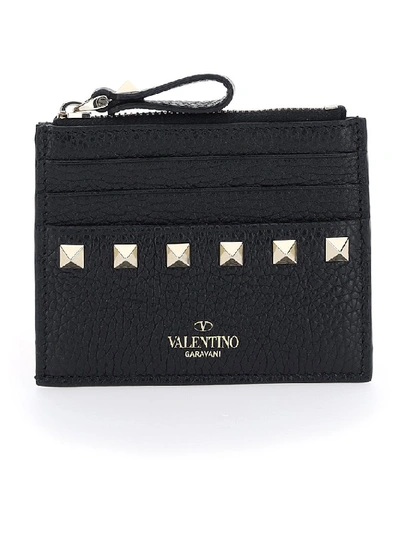 Valentino Garavani Rockstud Cardholder In Black