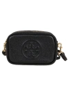 Tory Burch Perry Bombe Mini Leather Crossbody In Black