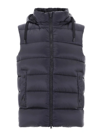 Herno Gilet Quilted Nylon Down Vest In Black