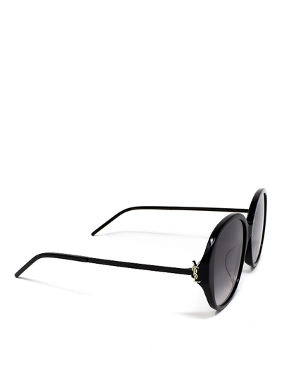 Saint Laurent Oval Acetate Sunglasses In Black In Brown