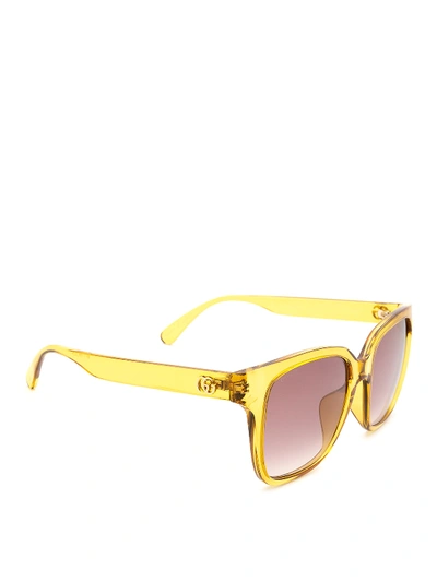 Gucci Yellow Sunglasses With Transparent Frame
