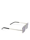 Saint Laurent Sl 331 Rectangular-frame Sunglasses In Silver