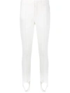 Moncler Stirrup Cuffs Slim-fit Trousers In White