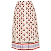Valentino Pleated Printed Silk Midi Skirt In Multicoloured