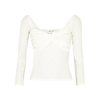 The Line By K Stevie Twisted Ribbed Stretch-jersey Top In White