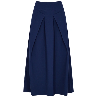 Roland Mouret Holmes Blue Midi Skirt