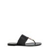 TORY BURCH PATOS BLACK LEATHER SANDALS,3230255