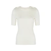 3.1 Phillip Lim Buttoned Shoulder Ribbed Knit Top In Cream