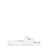 OFF-WHITE WHITE LOGO FAUX LEATHER SLIDERS,3251480