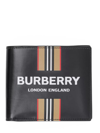 BURBERRY BURBERRY LOGO AND ICON STRIPE PRINT BIFOLD WALLET