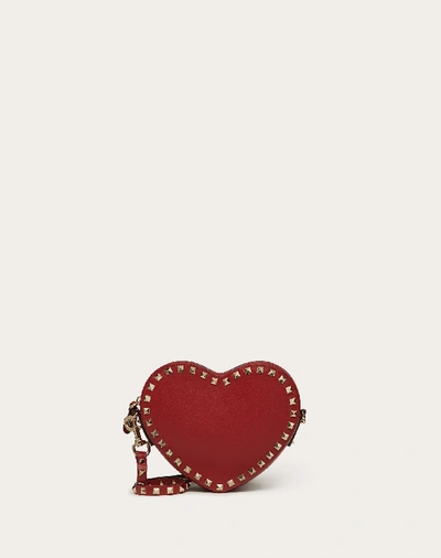 Valentino Garavani Rockstud Vlovetn Heart Bag In Rosso Valentino