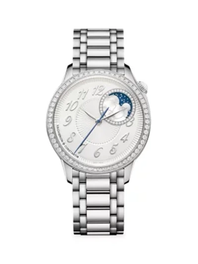 Vacheron Constantin Egérie Stainless Steel & Diamond Bracelet Moon Phase Watch