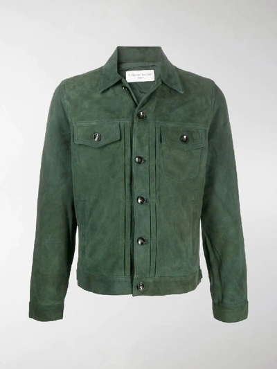 Officine Generale Buttoned Fitted Jacket In Green