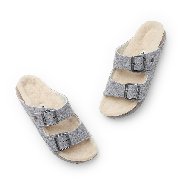 birkenstock shearling gray
