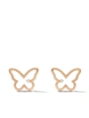 AS29 14KT ROSE GOLD DIAMOND BUTTERFLY STUD EARRINGS