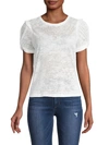Design History Puff-sleeve Burnout T-shirt In White