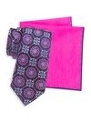 Ted Baker 2-piece Tie & Pocket Square Set In Pink