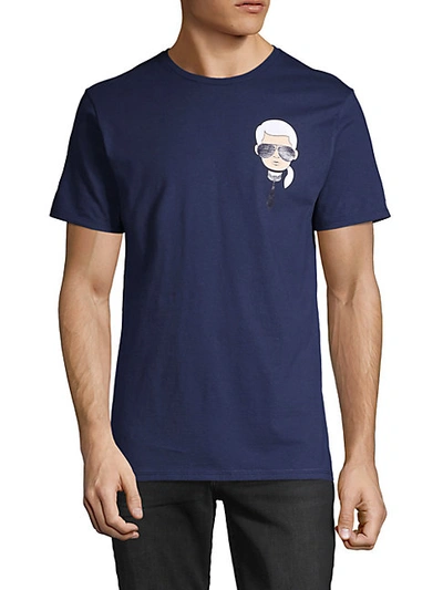 Karl Lagerfeld Men's Karl Head Graphic Tee In Navy