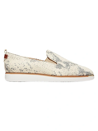 Cole Haan Women's Grand Ambition Slip-on Snakeskin-embossed Leather Trainers In Light Grey