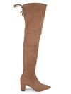 Stuart Weitzman Estelleland Suede Over-the-knee Boots In Taupe