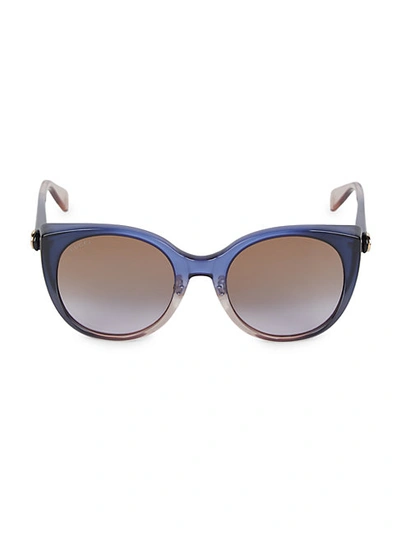 Gucci Women's Core 54mm Cat Eye Sunglasses In Blue Multi