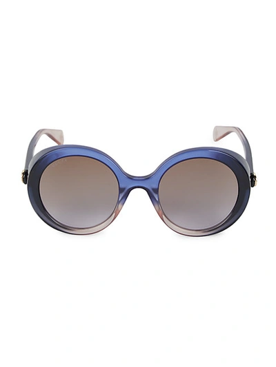 Gucci Core 53mm Oversized Round Sunglasses In Blue Multi