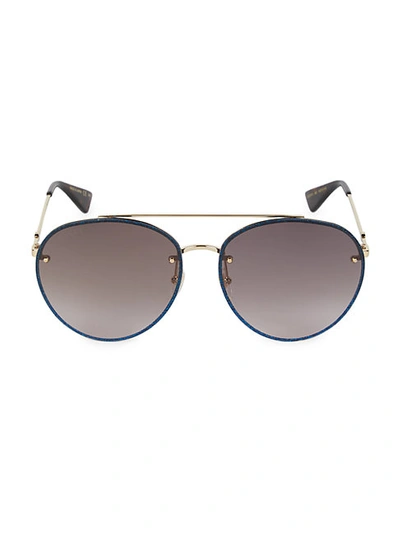 Gucci Core 62mm Aviator Sunglasses In Gold Brown