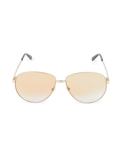 Gucci Core 61mm Aviator Sunglasses In Gold Brown