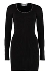 Off-white Logo-embellished Side Panelled Dress In Black