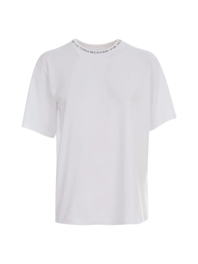 Victoria Beckham Logo Rib T-shirt In White