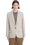 ISABEL MARANT ÉTOILE CHARLY BLAZER IN BEIGE WOOL,11455808