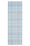 Burberry Lightweight Giant Check Wool & Silk Scarf In Soft Blue