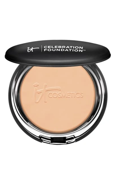 It Cosmetics Celebration Foundation Full Coverage Anti-aging Hydrating Powder Foundation In Medium Tan (w)