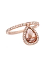 NINA RUNSDORF ROSE-CUT BROWN DIAMOND FLIP RING,NRR-3811