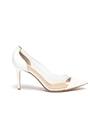 GIANVITO ROSSI 'PLEXI 85' PVC PANEL LEATHER PUMPS