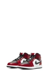 Jordan Kids' 1 Mid' Sneaker In Black/ Gym Red/ Black