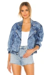 SUPERDOWN RUMI DENIM MOTO JACKET. - SIZE L (ALSO