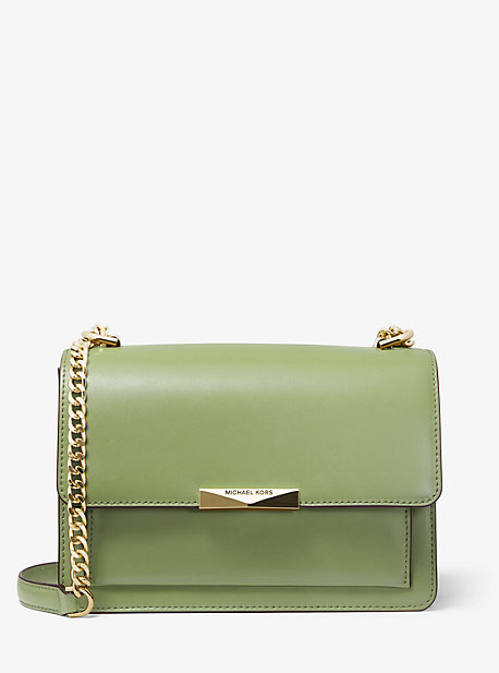 Michael Kors Jade Large Leather Crossbody Bag In Green | ModeSens