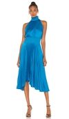 A.l.c Renzo Pleated Sleeveless Midi Dress In Cerulean
