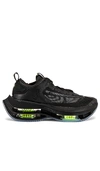 Nike Zoom Double Stack Nubuck-trimmed Mesh And Leather Sneakers In Black & Volt Black