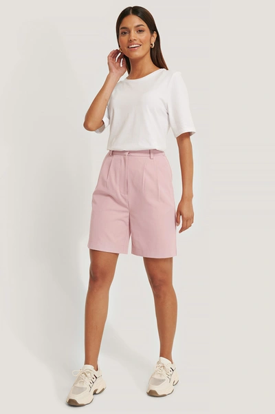 Jldrae X Na-kd Loose Fit Suit Shorts Pink In Blush