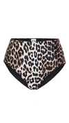 GANNI LEOPARD HIGH WAIST BIKINI BOTTOMS