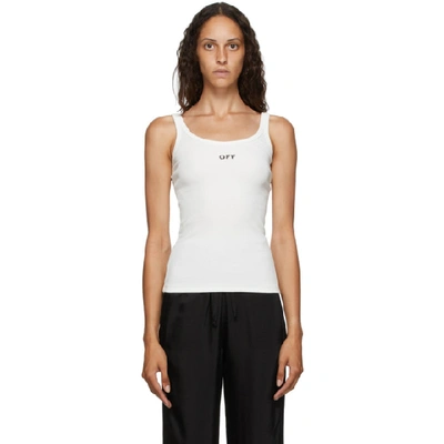 Off-white White Rib Tank Top In White,black