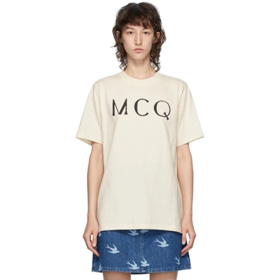 Mcq By Alexander Mcqueen Mcq Alexander Mcqueen Off-white Mcq Swallow Logo T-shirt In 9089 Oyster