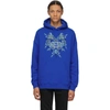 GIVENCHY GIVENCHY BLUE FLORAL LOGO STUDIO HOMME HOODIE